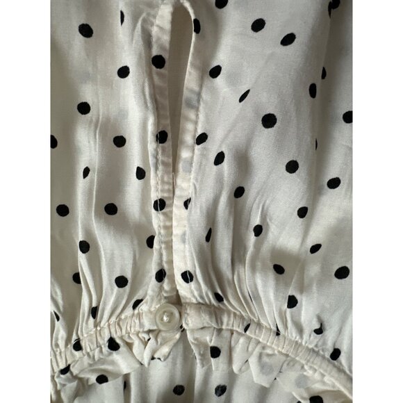 Old Navy White Polka Dot Flutter Sleeve Dress Womens XL Feminine Romantic Flowy - Picture 7 of 12